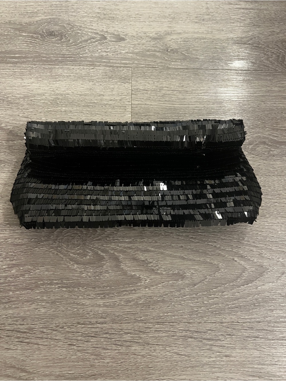 Fashion Nova Black Sequin Fringe Clutch